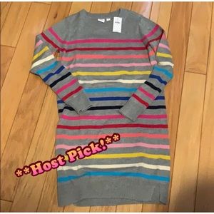 Gap rainbow striped sweater dress, NWOT